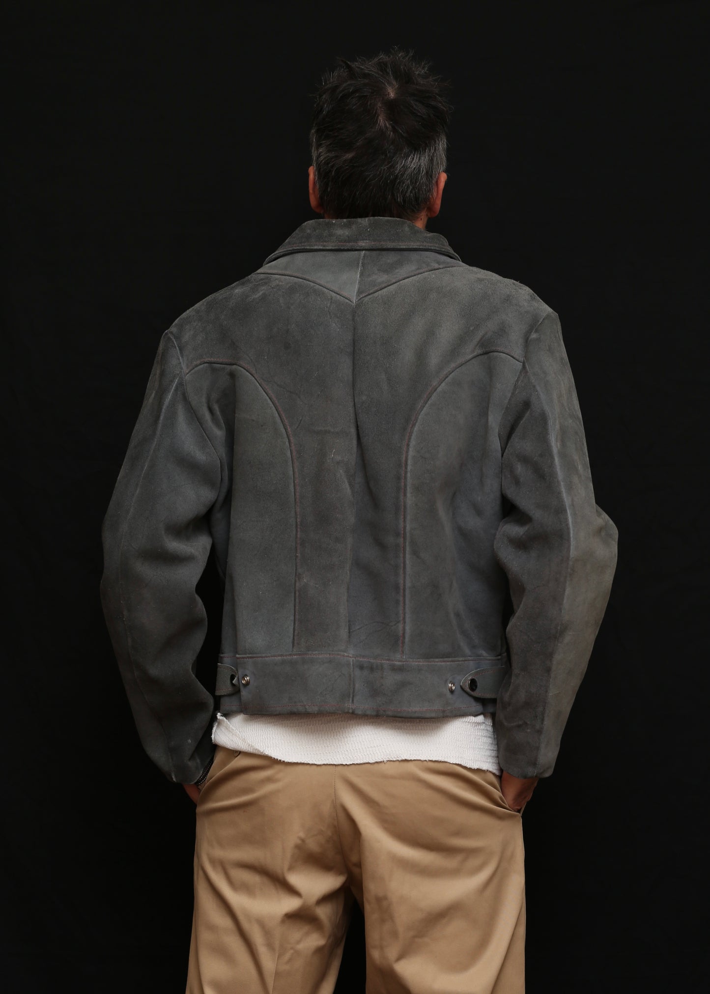 Joo-Kay Suede Satin Lined Trucker Jacket