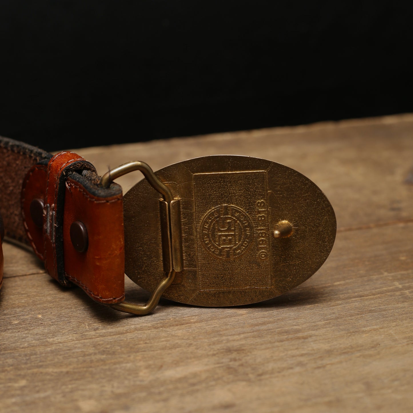 Agate Brass Buckle And Buffalo Nickel Leather Belt