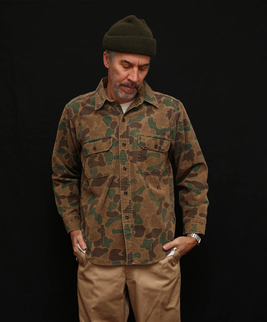 Woolrich Camo Button Up Canvas Shirt