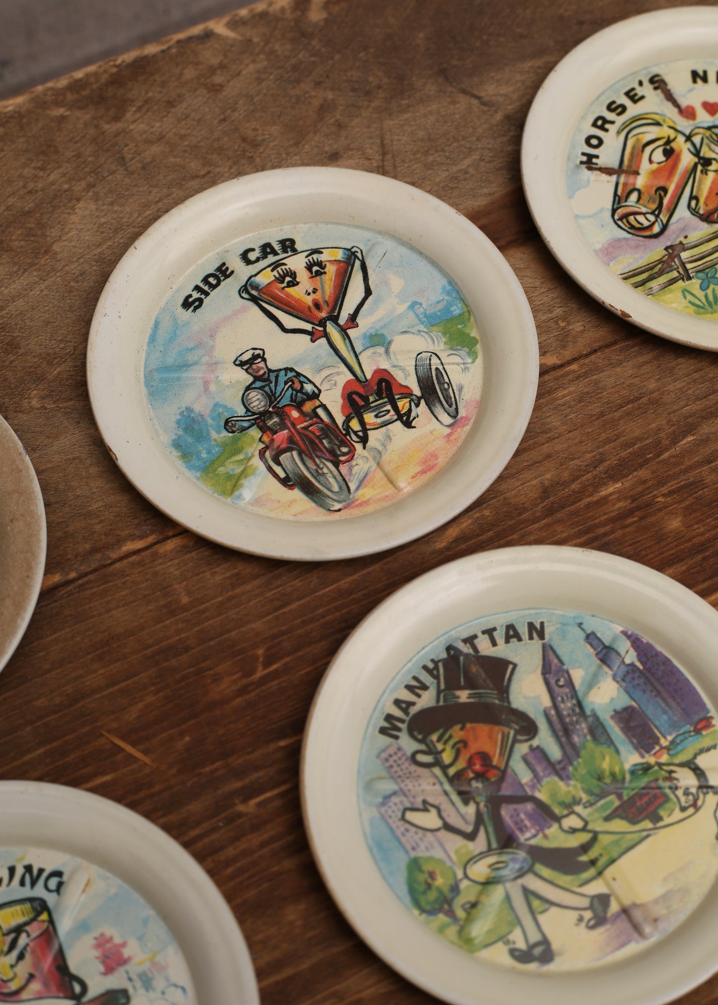 Vintage Tin Mixed Drink Coasters