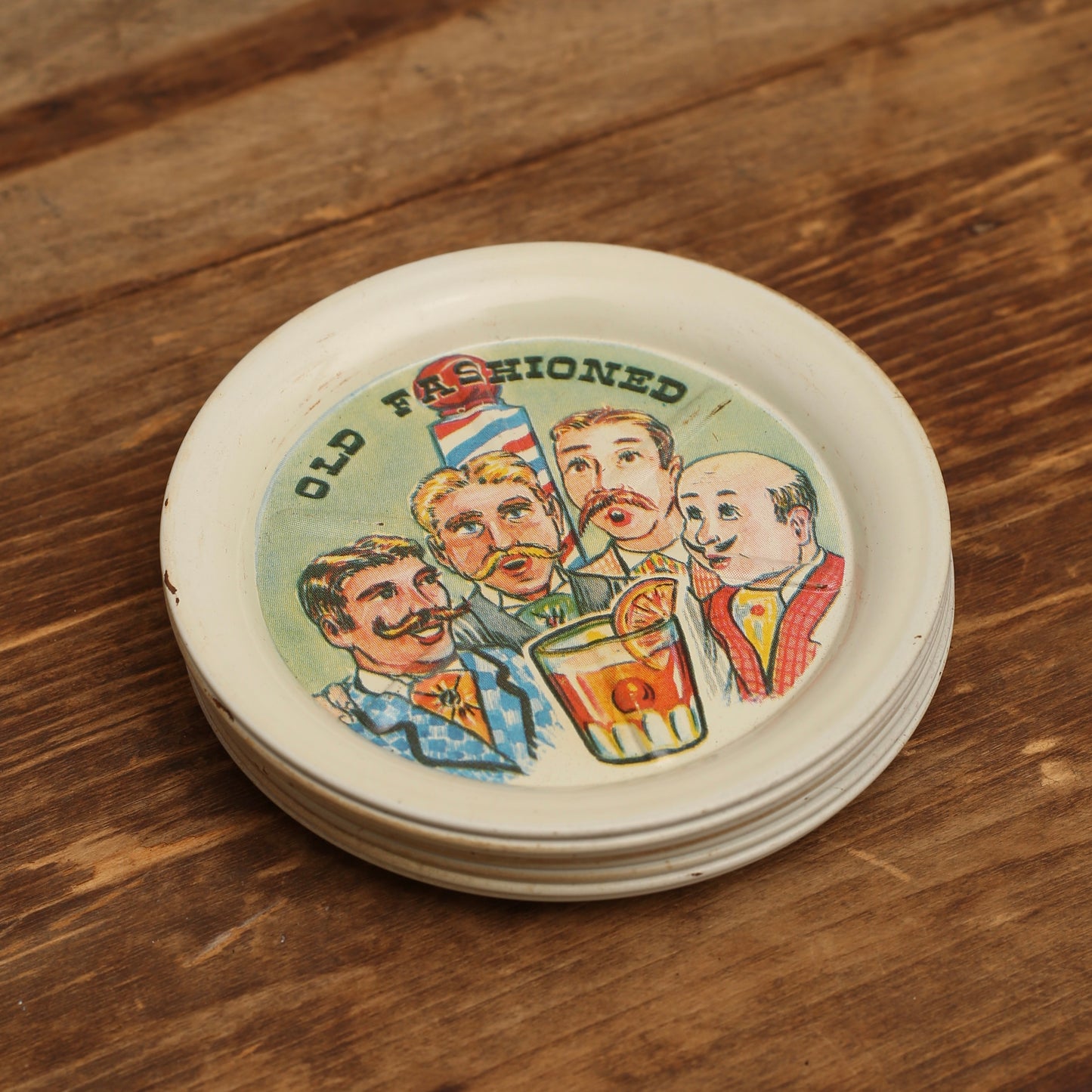 Vintage Tin Mixed Drink Coasters