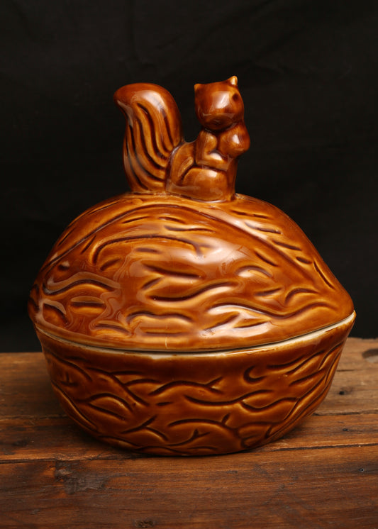 Squirrel Nut Ceramic Lidded Bowl