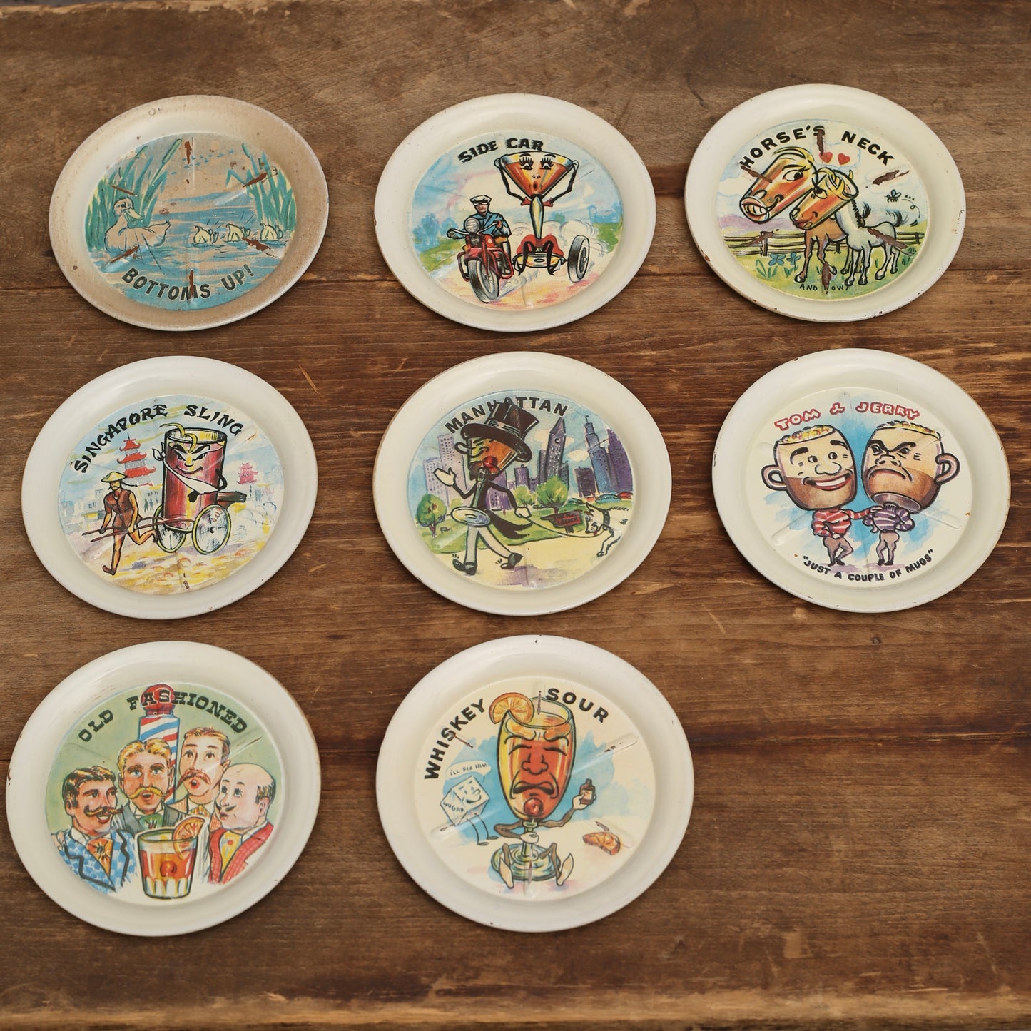 Vintage Tin Mixed Drink Coasters