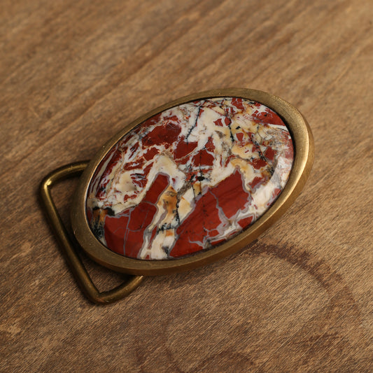 Agate & Brass Belt Buckle