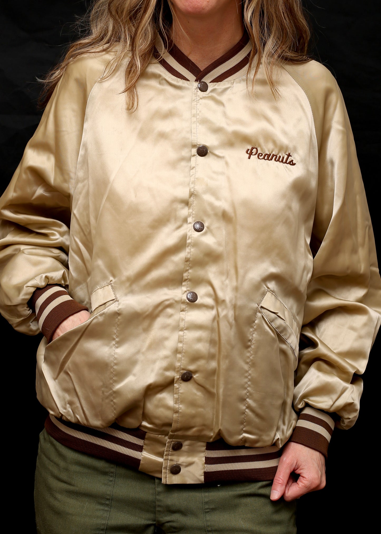 Satin Peanuts Bowling Team Jacket