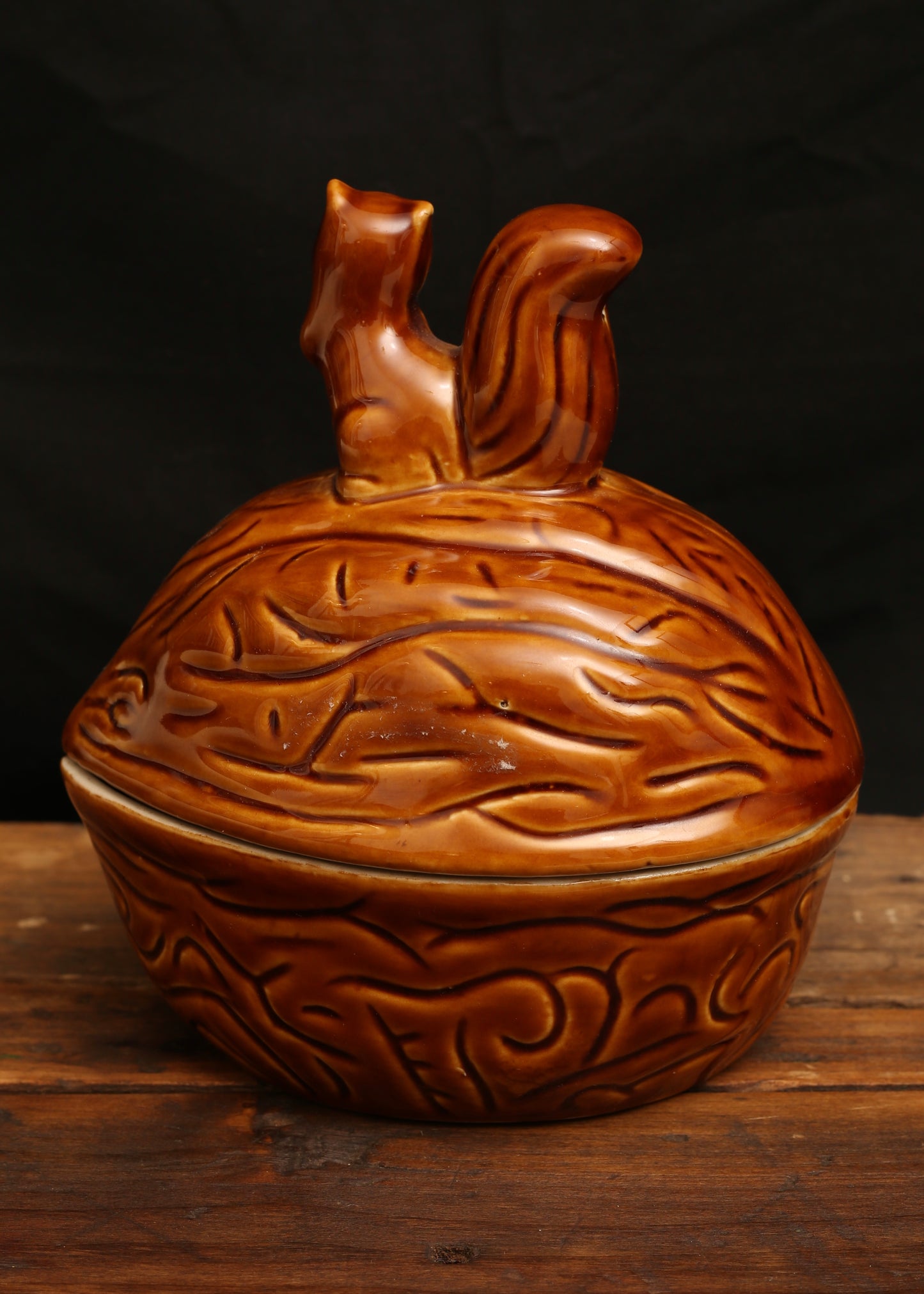 Squirrel Nut Ceramic Lidded Bowl